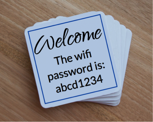 Coaster With Wifi Passwords on Them