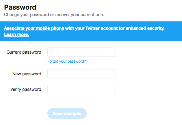 How to change your Twitter Password