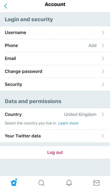 Change Your Twitter Password in the App