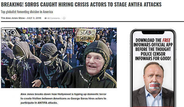 Infowars ban George Soros