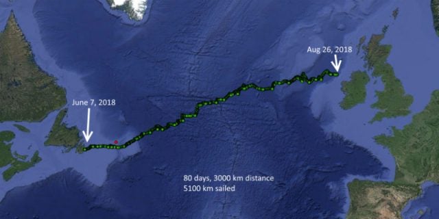 Sailbuoy transatlantic crossing