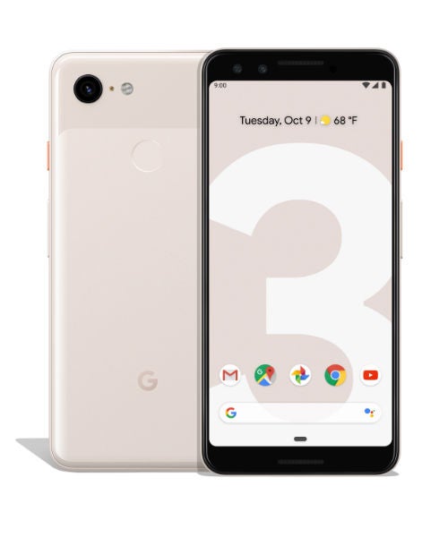 Google Pixel 3 front and back not pink