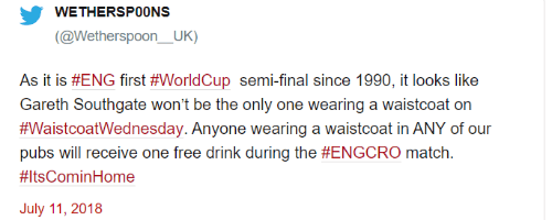 Wetherspoon Parody Waistcoat Tweet