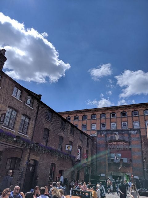 brick buildings sunny market square