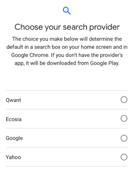 Android Google Search Engine Options