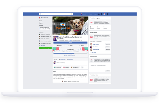 Facebook birthday fundraisers