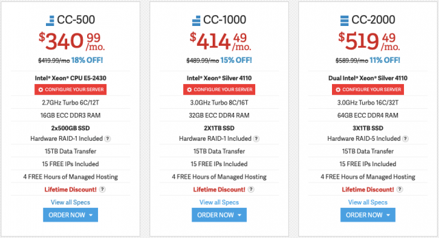 InMotion Dedicated Hosting Costs 2