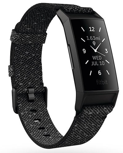 fitbit charge 4 showing clockface