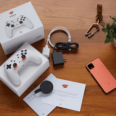 stadia controller chromecast ultra pixel 4