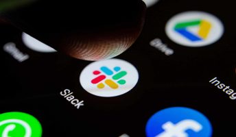 Slack on phone screen
