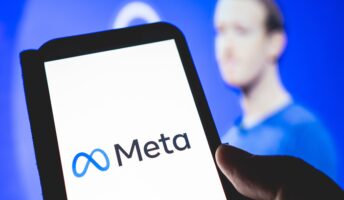 Meta logo with CEO