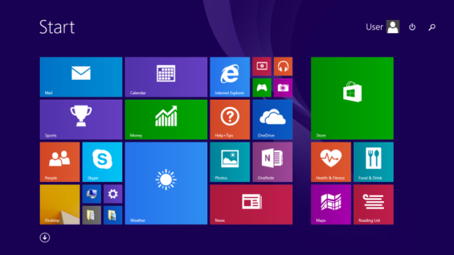 Windows 8.1 default start screen