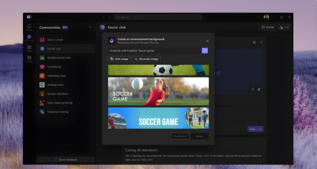 Microsoft Teams Designer tool