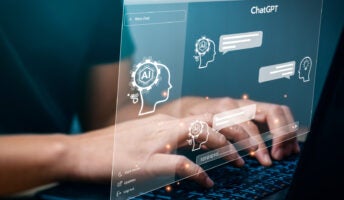 ChatGPT and typing concept image illustrating AI plagiarism
