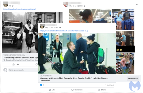 Example of a Facebook clickbait scam