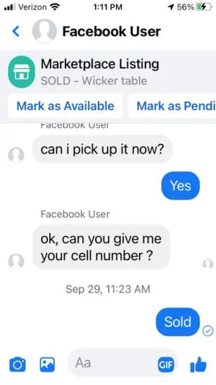 Facebook Marketplace identity verification scam