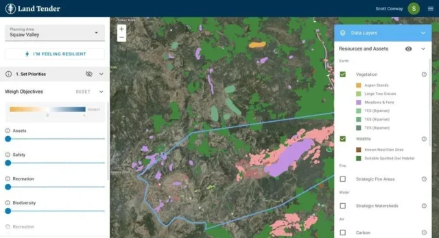 Vibrant Planet's Land Tender tool