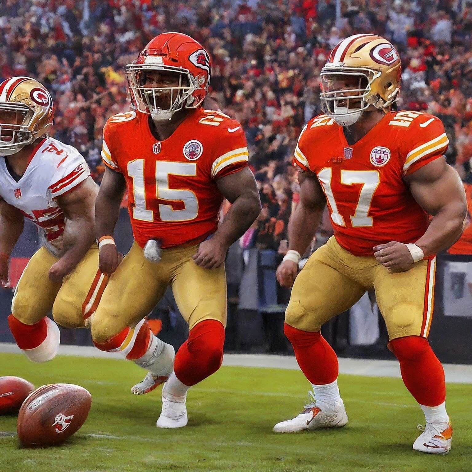 Google Bard generated AI image of 49ers vs Chiefs in the Super Bowl
