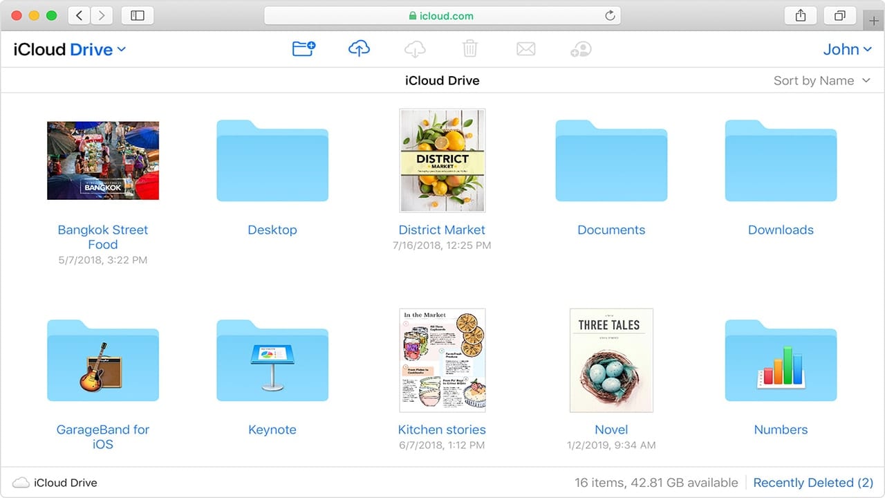 iCloud Drive Interface