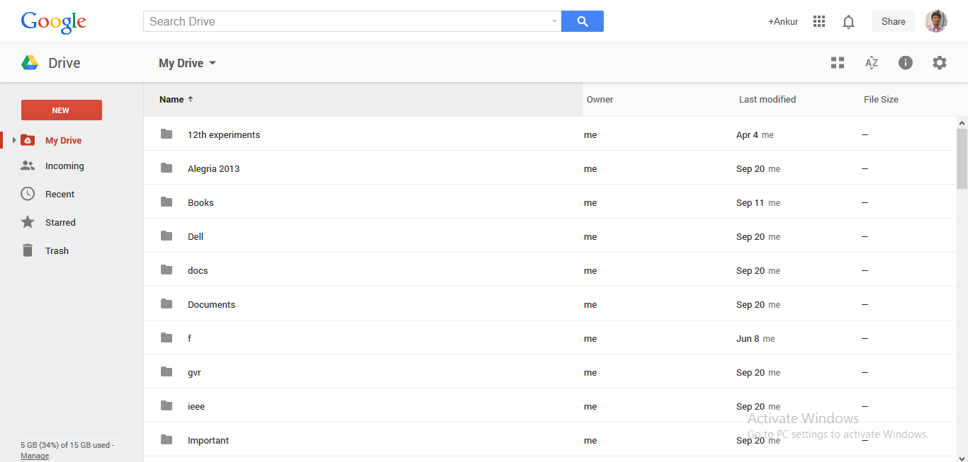 Google Drive Interface
